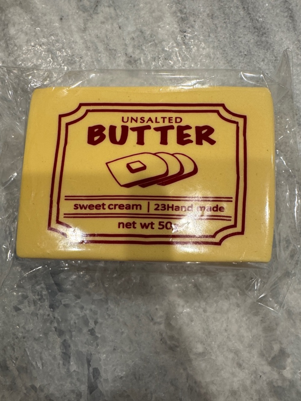 Yellow Unsalted Butter Play Food Toy - Kids Pretend Play